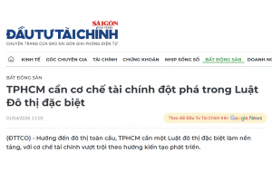 TPHCM cần cơ chế tài chính đột phá trong Luật Đô thị đặc biệt