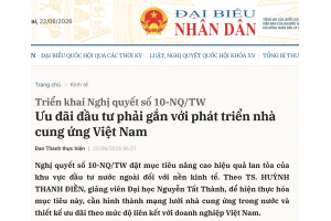 Ưu đãi đầu tư phải gắn với phát triển nhà cung ứng Việt Nam