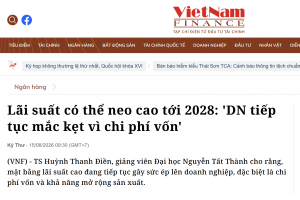 Lãi suất có thể neo cao tới 2028: DN tiếp tục mắc kẹt vì chi phí vốn