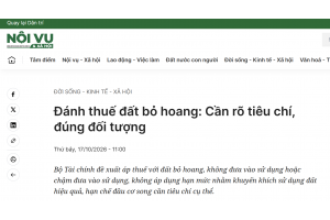 Đánh thuế đất bỏ hoang: Cần rõ tiêu chí, đúng đối tượng