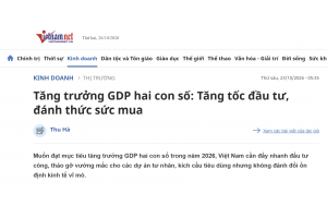 Tăng trưởng GDP hai con số: Tăng tốc đầu tư, đánh thức sức mua